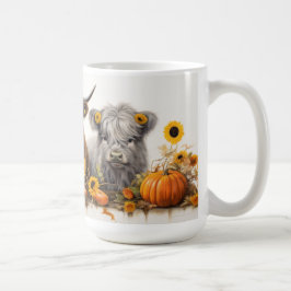 Höglandskon, solblommor kaffemugg