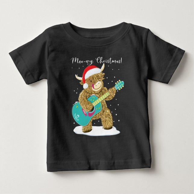 Höglandskon spelar en God jul Melody Baby T T Shirt (Framsida)