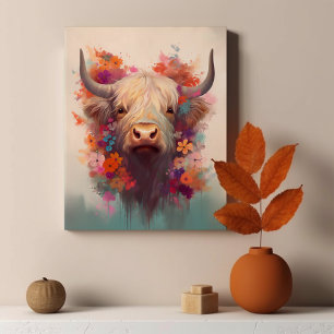Höglandskonst Skriv ut Farmyard Wall Decor Canvastryck