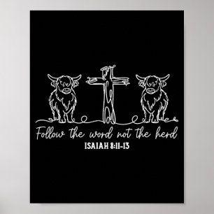 Höglandsnötkreatur Följ Ordet Inte Hjordens Farm B Poster