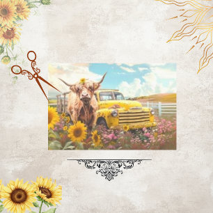 Höglandsnötkreatur Solrosor Scrapbookpapper