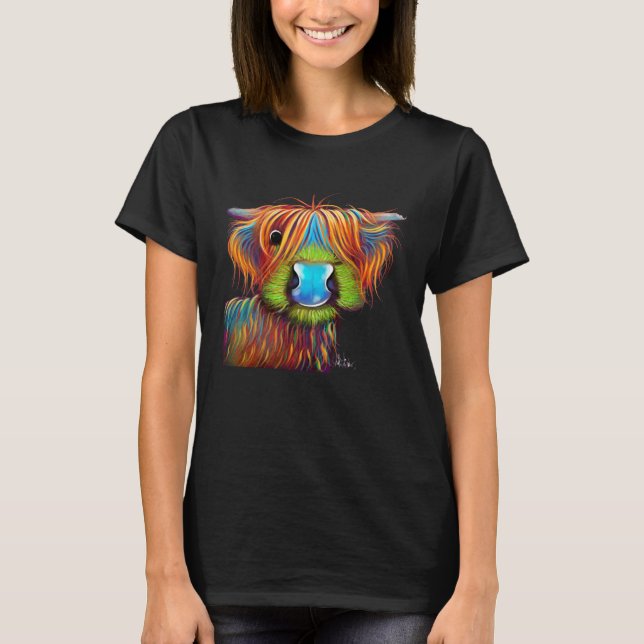 Höglandsnötkreaturs tryck djurtryck STaNLeY T Shirt (Framsida)