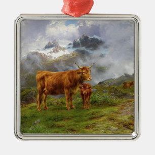 Höglandstam (av Rosa Bonheur) Julgransprydnad Metall