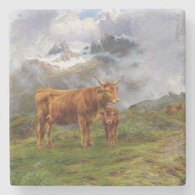 Höglandstam (av Rosa Bonheur) Stenunderlägg (Framsidan)