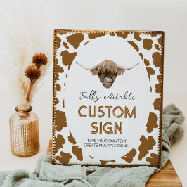 Höglandstecknet Födelsedagsfest Bord Poster