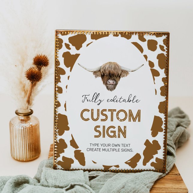 Höglandstecknet Födelsedagsfest Bord Poster (Skapare uppladdad)