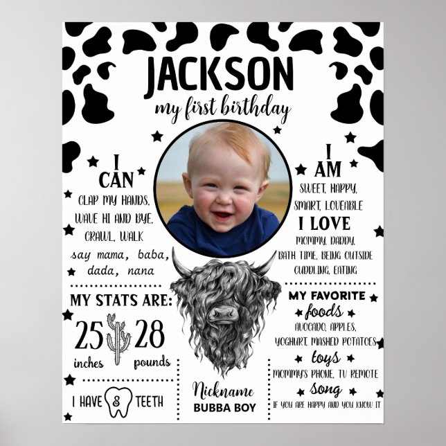 Höglandstecknet första födelsedag milstolpe 1066 poster (Framsidan)