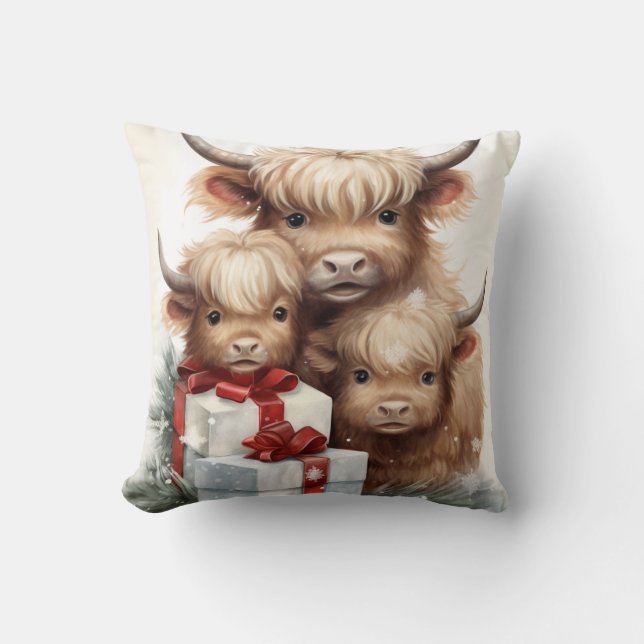 Höglandstektema jul 16 x 16 i Pillow Kudde (Framsida)