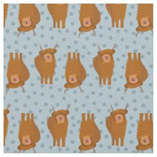 Höglandsturna på Blek Blue Polka dots Patterned Tyg