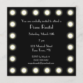 Högläsning för svart- & vitHollywood unisex- piano Inbjudningar