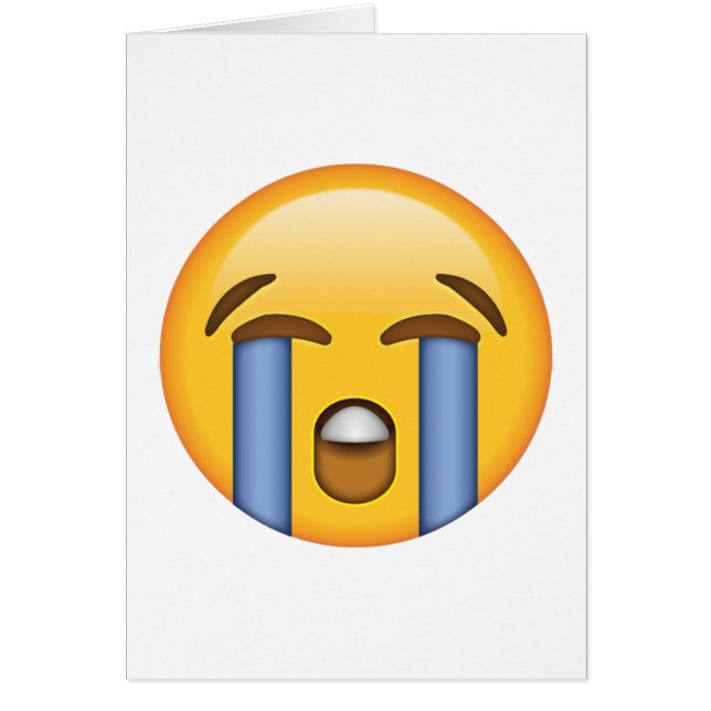 Högljutt Gråtande Ansikte - Emoji Hälsningskort (Framsidan)