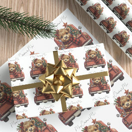 Höglland Cow Vintage Red Lastbil God jul Presentpapper