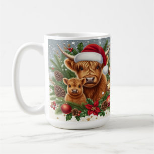Högllandskon i julfransarna kaffemugg