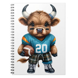 Högllandskon och fotboll anteckningsbok