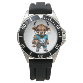 Högllandskon och fotboll armbandsur