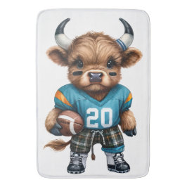 Högllandskon och fotboll badrumsmatta