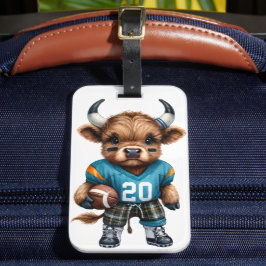 Högllandskon och fotboll bagagebricka