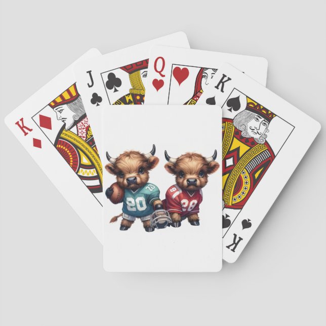 Högllandskon och fotboll casinokort (Baksidan)