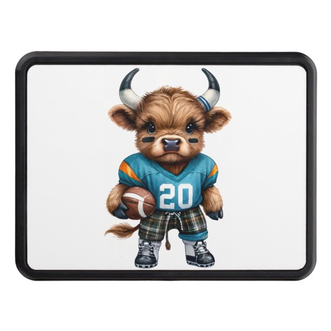 Högllandskon och fotboll dragkroksskydd (Framsidan)