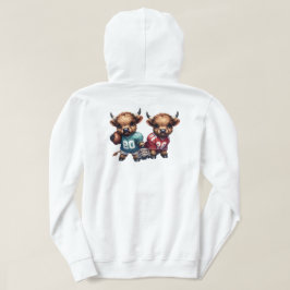 Högllandskon och fotboll hoodie