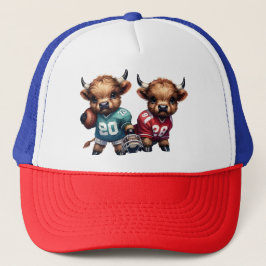 Högllandskon och fotboll keps