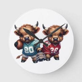 Högllandskon och fotboll rund klocka