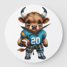 Högllandskon och fotboll stor klocka