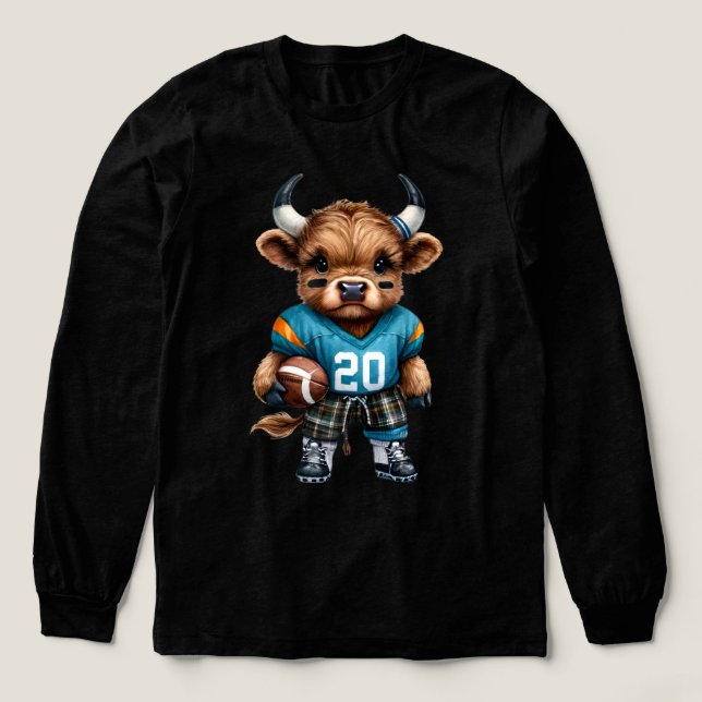 Högllandskon och fotboll t shirt (Design framsida)