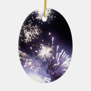 Hogmanay fyrverkerier julgransprydnad keramik