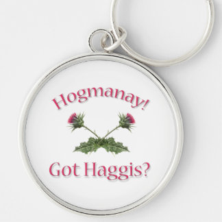 Hogmanay! - Har Haggis? Rund Silverfärgad Nyckelring