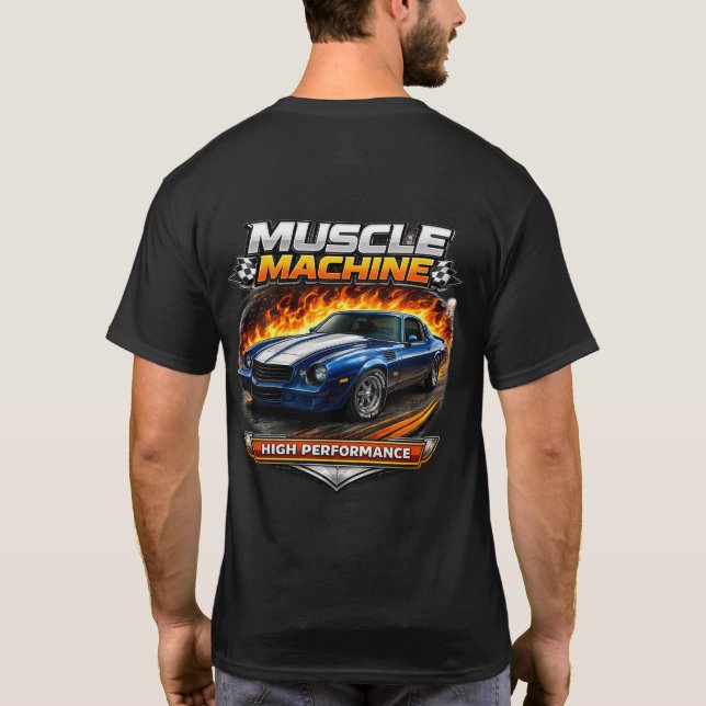 Högpresterande Vintagebilkonst T Shirt (Baksida)
