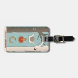 Högpricktarokort måne krona-granat bagagebricka