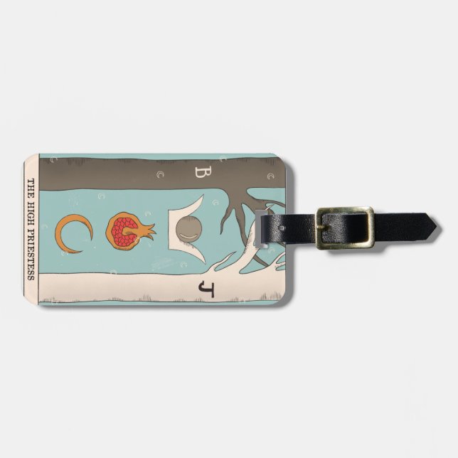 Högpricktarokort måne krona-granat bagagebricka (Horisontell Framsida)