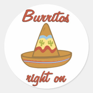Högra Burritos på Runt Klistermärke