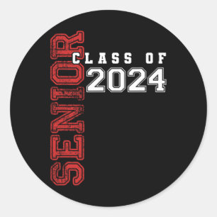 Högre 2024 klass 2024: högre chefer Studenten 2024 Runt Klistermärke
