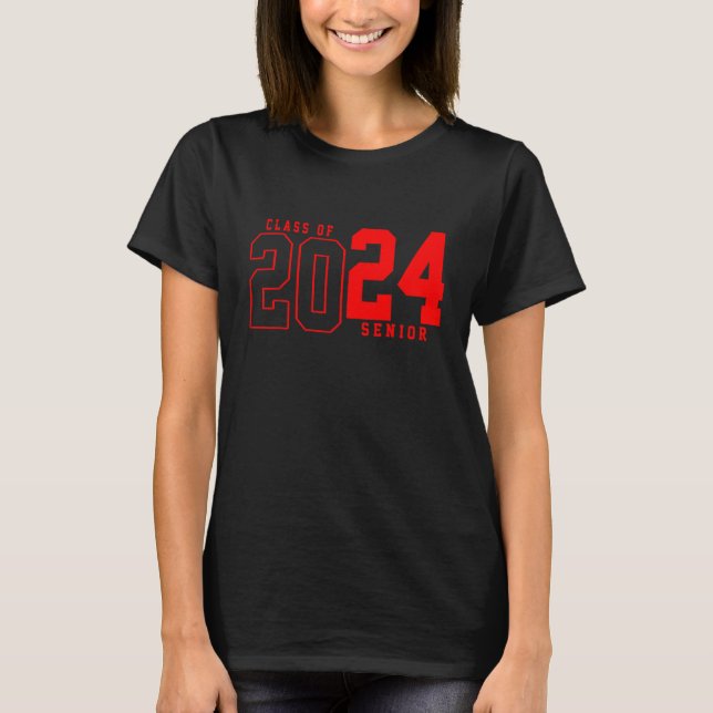Högre 2024 Klass 2024 Högre Studenten 2024 T Shirt (Framsida)