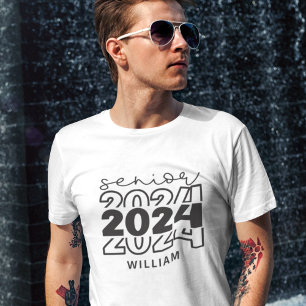 Högre 2024 med namn student t shirt