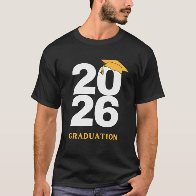 Högre 2026 års utpräglade nummerdesignklass 2026 t shirt (Framsida)