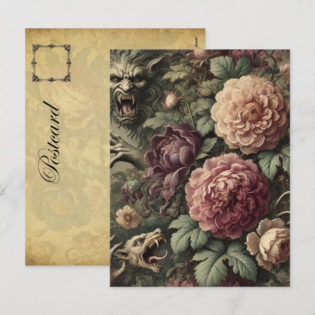 Högre än blommor - gotisk viktorian helg vykort (Fram/baksida)