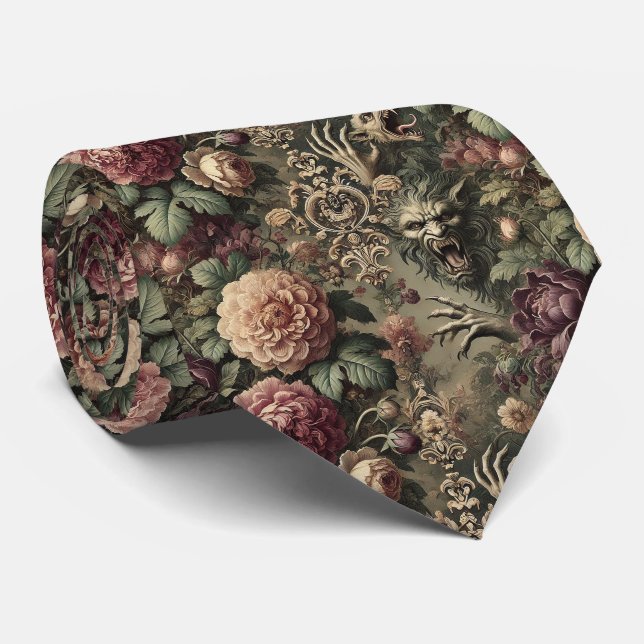 Högre än blommor - gotiskt viktoriankvadrat slips (Rullad)