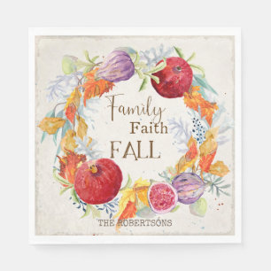 Högre årstidsfamiljens tro på Fall Harvest Wand Pappersservett