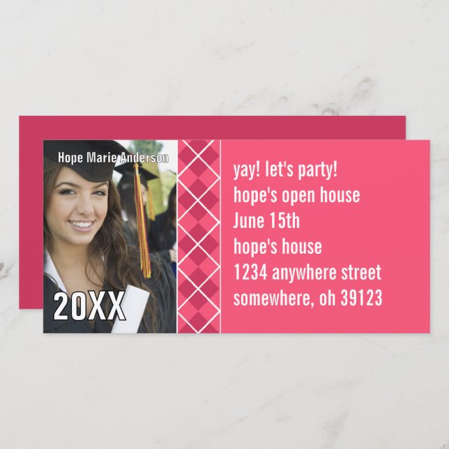 Högre Bild-klass för 2026 Studenten-fotokort (Fram/baksida)