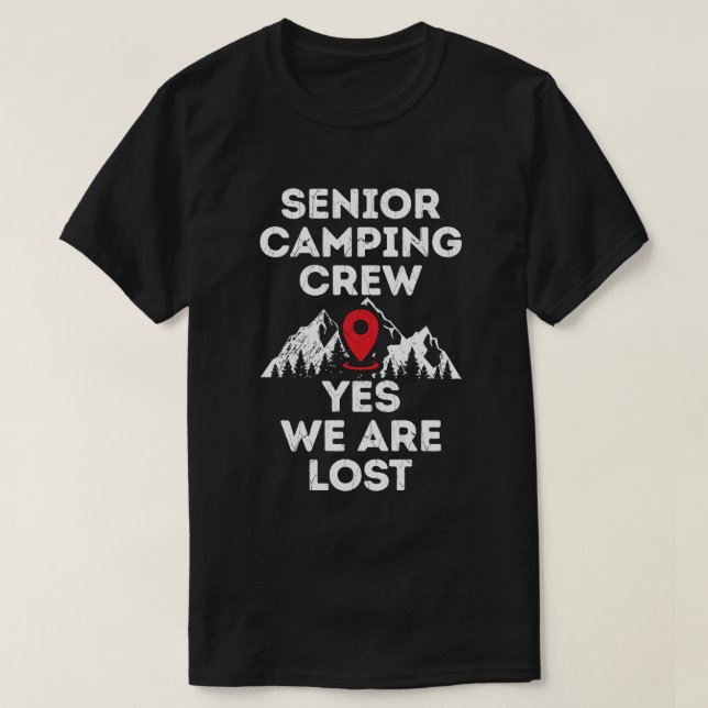 Högre campingpersonal som är borttappad, grunge st t shirt (Design framsida)