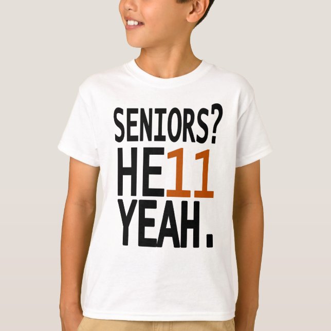 Högre? HE11 YEAH. (Orange) T-shirt (Framsida)