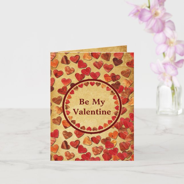 Högre Hearts-kort i Löv - Valentine Card Kort (Orkide)