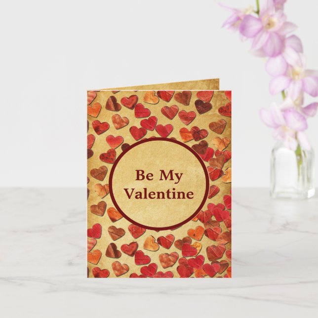 Högre Hearts-kort i Löv - Valentine Card Kort (Orkide)