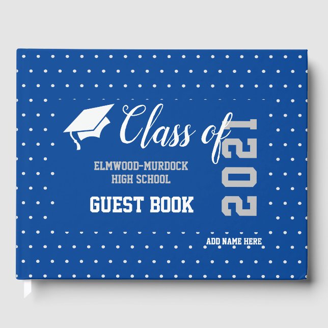 Högre klass 2021 Blue Studenten Guest Bok (Framsida)