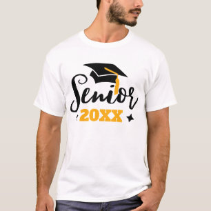 Högre klass 2022 studenten svart guld t shirt