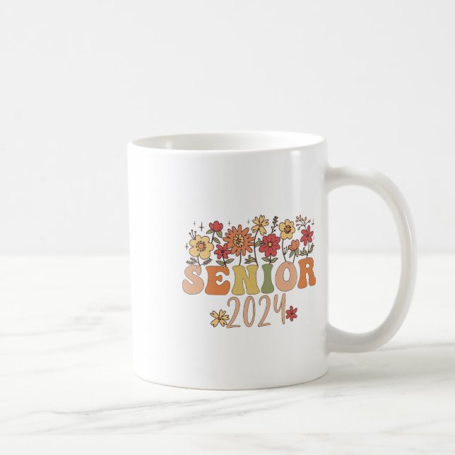 Högre klass 2024 i Groovy Retro 2024 Studenten Kaffemugg (Höger)