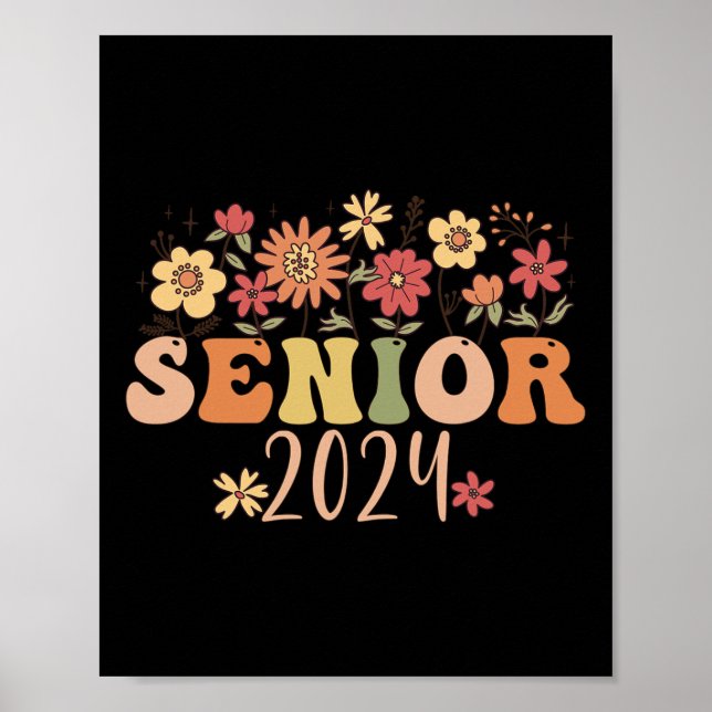 Högre klass 2024 i Groovy Retro 2024 Studenten Poster (Framsidan)